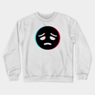 TikTok sad depressed emoji smiley Black Crewneck Sweatshirt